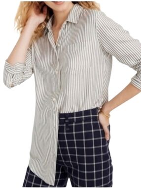 Madewell Blue Moon Oversized Button Up Soft Classic Ex-boyfriend Striped Shirt